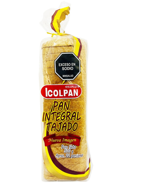 Pan Tajado Integral Icolpan 500g